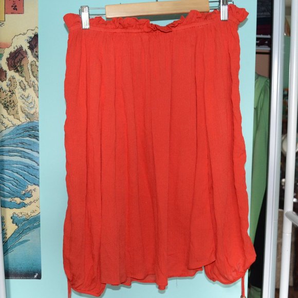 Boho Flowy Coral Top with Drawstring - Picture 4 of 6